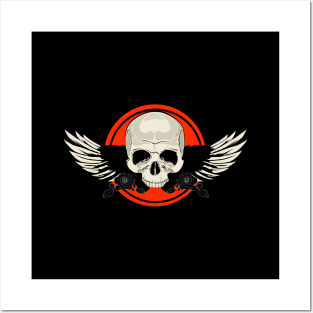 Wing Skull - ORANGE Posters and Art